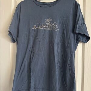 Marine Layer Navy Blue Graphic Tee with Island Sketch